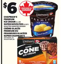 Independent City Market CHAPMAN'S PREMIUM ICE CREAM, 2 L OR SUPER NOVELTIES, 6-20' S offer