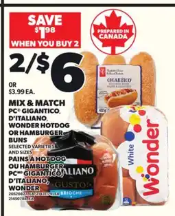 Independent City Market PC GIGANTICO D'ITALIANO, WONDER HOTDOG OR HAMBURGER BUNS offer