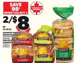 Independent City Market COUNTRY HARVEST BREAD OR BAGELS offer