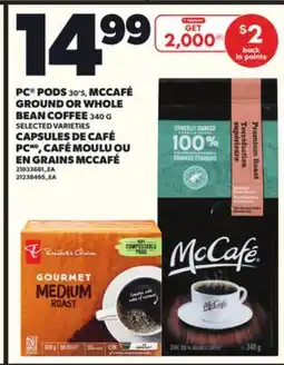 Independent City Market PC PODS, 30' S, MCCAFÉ GROUND OR WHOLE BEAN COFFEE, 340 G offer