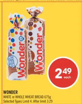 Shoppers Drug Mart WONDER WHITE or WHOLE WHEAT BREAD offer