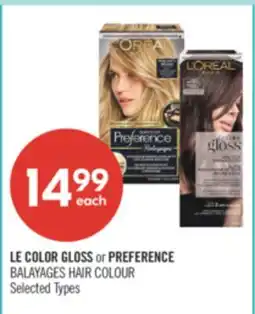 Shoppers Drug Mart LE COLOR GLOSS or PREFERENCE BALAYAGES HAIR COLOUR offer