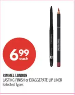 Shoppers Drug Mart RIMMEL LONDON LASTING FINISH or EXAGGERATE LIP LINER offer