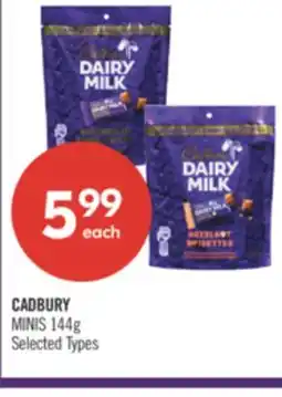 Shoppers Drug Mart CADBURY MINIS 144g offer