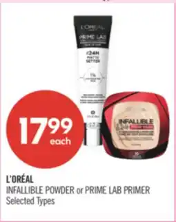 Shoppers Drug Mart L'ORÉAL INFALLIBLE POWDER or PRIME LAB PRIMER offer