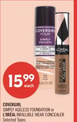 Shoppers Drug Mart COVERGIRL SIMPLY AGELESS FOUNDATION or L'ORÉAL INFALLIBLE WEAR CONCEALER offer