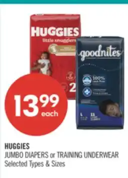 Shoppers Drug Mart HUGGIES JUMBO DIAPERS or TRAINING UNDERWEAR offer