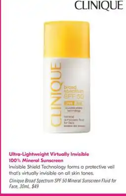 Shoppers Drug Mart Clinique Broad Spectrum SPF 50 Mineral Sunscreen Fluid for Face offer