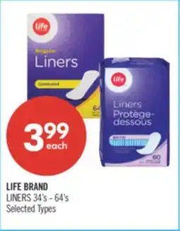 Shoppers Drug Mart LIFE BRAND LINERS offer