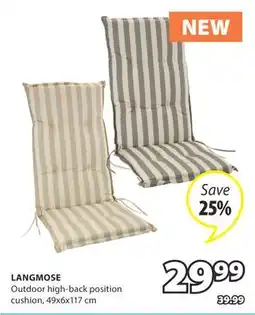 JYSK Langmose Outdoor high-back position cushion offer