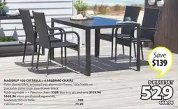 JYSK MADERUP 150 CM TABLE + 4 PALERMO CHAIRS offer