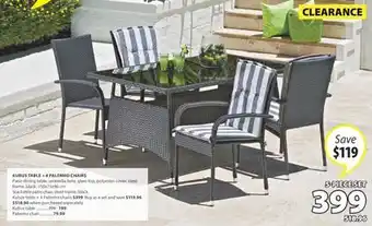 JYSK KUBUS TABLE + 4 PALERMO CHAIRS offer
