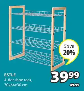 JYSK Estle 4-tier shoe rack offer