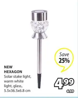 JYSK NEW HEXAGON Solar stake light offer