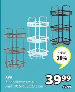 JYSK AVA 3-tier aluminium tub shelf offer