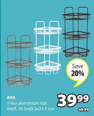 JYSK AVA 3-tier aluminium tub shelf offer