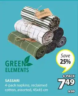JYSK SASSARI 4-pack napkins offer