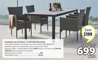 JYSK MADERUP 205 CM TABLE + 4 AIDT/HATTEN CHAIR offer