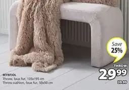 JYSK MYRFIOL Throw, faux fur, 135x195 cm offer