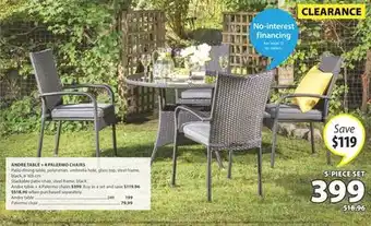 JYSK ANDRE TABLE + 4 PALERMO CHAIRS offer
