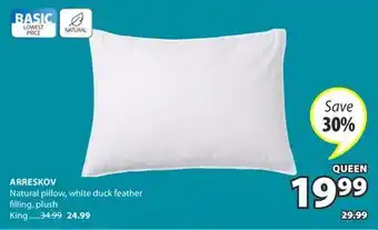 JYSK Arreskov Natural pillow offer