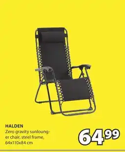 JYSK HALDEN Zero gravity sunlounger chair offer