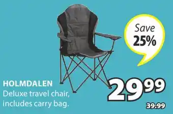 JYSK HOLMDALEN Deluxe travel chair offer