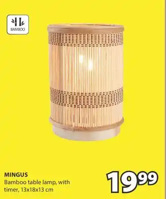 JYSK MINGUS Bamboo table lamp offer