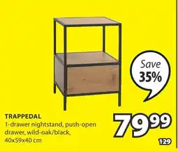 JYSK TRAPPEDAL 1-drawer nightstand offer