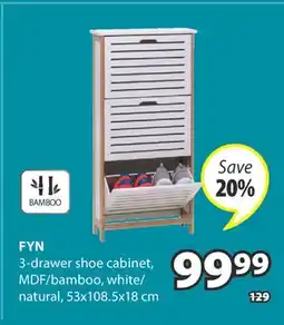 JYSK FYN 3-drawer shoe cabinet offer