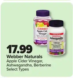 RxHealthMed Webber Naturals Apple Cider Vinegar, Ashwagandha, Berberine offer