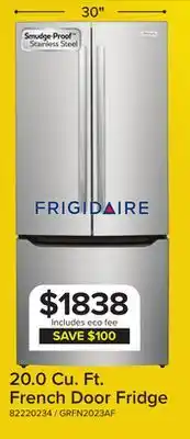 Leon's Frigidaire Gallery Smudge-Proof Stainless Steel French Door Refrigerator (20 Cu. Ft.) - GRFN2023AF offer