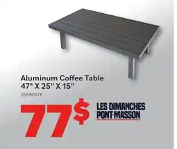 Matériaux Pont Masson Aluminum Coffee Table 47 x 25 x 15 offer