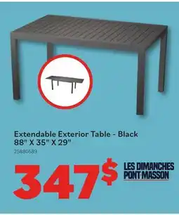 Matériaux Pont Masson Exterior Table - Rectangular - Extendable - Black - 88 x 35 x 29 offer
