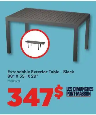 Matériaux Pont Masson Exterior Table - Rectangular - Extendable - Black - 88 x 35 x 29 offer