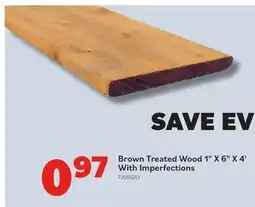 Matériaux Pont Masson Brown Treated Wood 1 X 6 X 4' With Imperfections offer