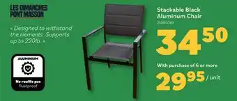 Matériaux Pont Masson Stackable Black Aluminum Chair offer