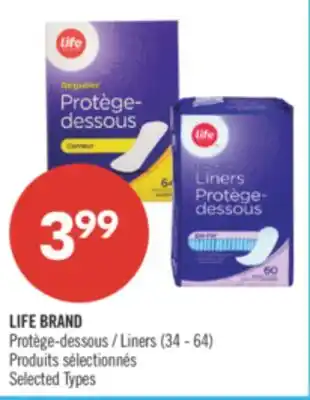 Pharmaprix LIFE BRAND Liners offer