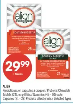 Pharmaprix ALIGN Probiotic Chewable Tablets (24), Gummies (46 - 60) or Capsule (21 - 28) offer