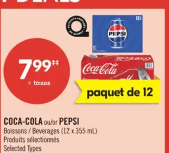 Pharmaprix COCA-COLA or PEPSI Beverages (12 x 355 mL) offer