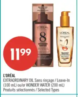 Pharmaprix L'ORÉAL EXTRAORDINARY OIL Leave-In (100 mL) or WONDER WATER (200 mL) offer