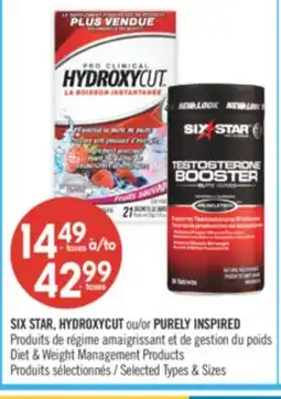 Pharmaprix SIX STAR, HYDROXYCUT or PURELY INSPIRED Diet & Weight Management Products offer