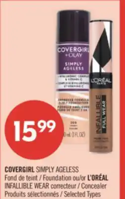 Pharmaprix COVERGIRL SIMPLY AGELESS Foundation or L'ORÉAL INFALLIBLE WEAR Concealer offer