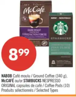 Pharmaprix NABOB Café Ground Coffee (340 g), McCAFÉ or STARBUCKS NESPRESSO ORIGINAL Coffee Pods (10) offer