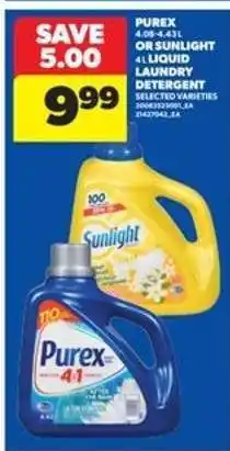 Real Canadian Superstore Purex or Sunlight Liquid Laundry Detergent offer