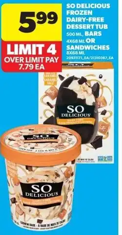 Real Canadian Superstore So delicious frozen dairy-free dessert tub offer