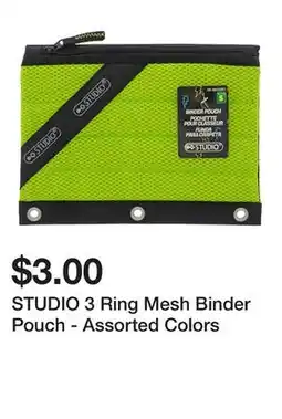 Dollarama STUDIO 3 Ring Mesh Binder Pouch - Assorted Colors offer