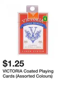 Dollarama VICTORIA Coated Playing Cards (Assorted Colours) offer
