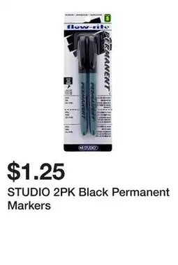 Dollarama STUDIO 2PK Black Permanent Markers offer