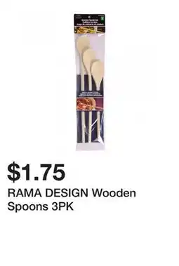 Dollarama RAMA DESIGN Wooden Spoons 3PK offer